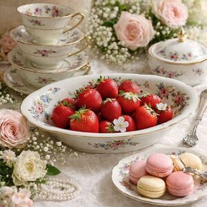 Thomas ivory oval bowl pattern is Bavaria, 10 1/2” 7 3/4 “ wide